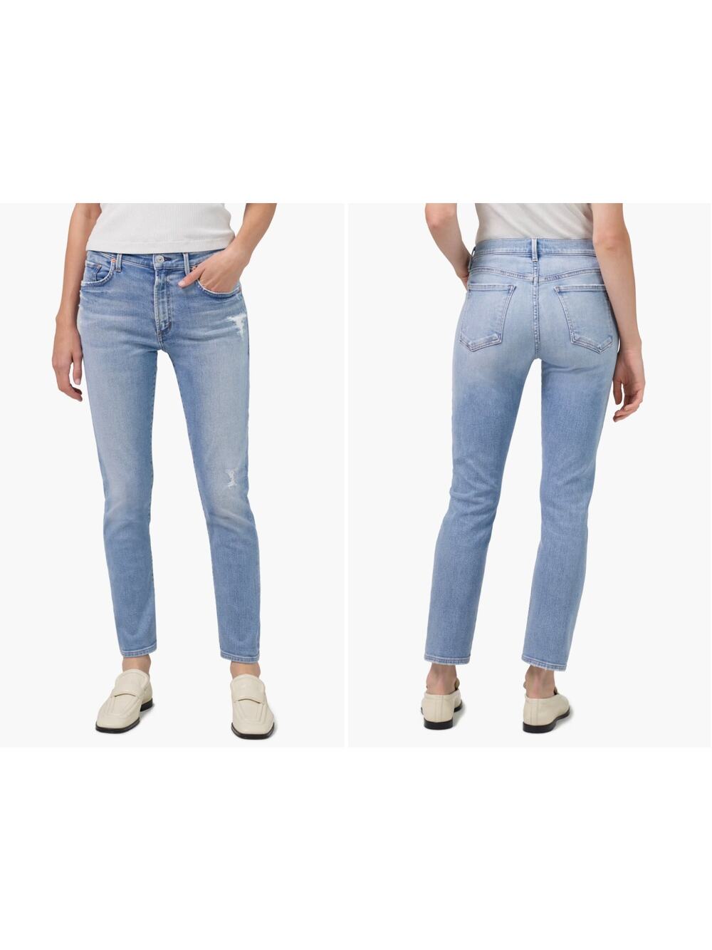 Citizens Of Humanity Womens 4 Blue Mid Rise Straight Slim Ella Denim Jeans